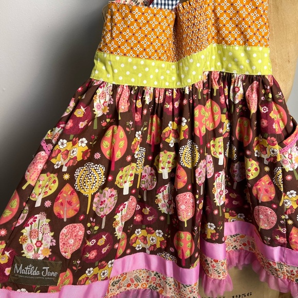 Matilda Jane pink and brown with trees dress size 6 - Picture 5 of 6